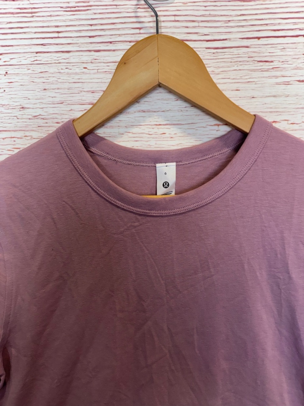Lululemon Classic-Fit Cotton-Blend T-Shirt in Rose Blush Sz 6 - Picture 5 of 11